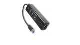HUB USB 3.0 3 PORTAS COM ENTRADA RJ45 GIGABIT LT-1169