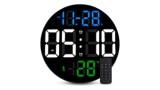 RELOGIO PAREDE DIGITAL LUMINOSO CALENDARIO/TEMPERATURA COM CONTROLE REMOTO LELONG LE-2162