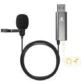 MICROFONE CONDENSADOR  LAPELA MAONO CONEXAO USB COM ENTRADA PARA FONE DE OUVIDO  AU-UL20