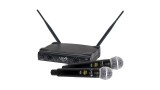 MICROFONE SEM FIO DUPLO 2 BASTÕES DIGITAL UHF  LYCO UH-08MM 96 CANAIS