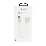 OTG ADAPTADOR USB-C PARA USB FÊMEA IWILL BRANCO - 1131