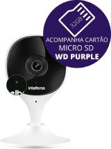 CAMERA IP INTELBRAS MIBO IMX C BRANCA C/ CARTAO PURPLE 32 GB WIFI FULL HD COM AUDIO E VISAO NOTURNA