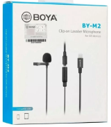 MICROFONE LAPELA COM FIO BOYA BY-M2 LIGHTNING PARA IPHONE