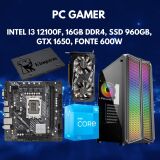 COMPUTADOR PC GAMER . INTEL I3 12100F 12 GERAÇÃO. 16GB DDR4, SSD 960GB, GTX 1650 . FONTE 600W