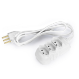 EXTENSAO ELETRICA 5M TRIPOLAR 3 TOMADAS 10A  BRANCA