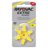 PILHA PARA APARELHO AUDITIVO RAYOVAC EXTRA ADVANCED BATERIA 10 CARTELA COM 6