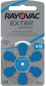 PILHA PARA APARELHO AUDITIVO RAYOVAC EXTRA ADVANCED BATERIA 675 CARTELA COM 6