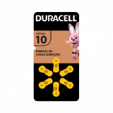 PILHA PARA APARELHO AUDITIVO DURACELL BATERIA 10 CARTELA COM 6